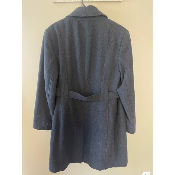 Jones New York Women's Black Midi Wool Blend Peacoat - Picture 4 of 5